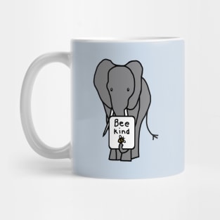 Gray Elephant says Bee Kind Mug